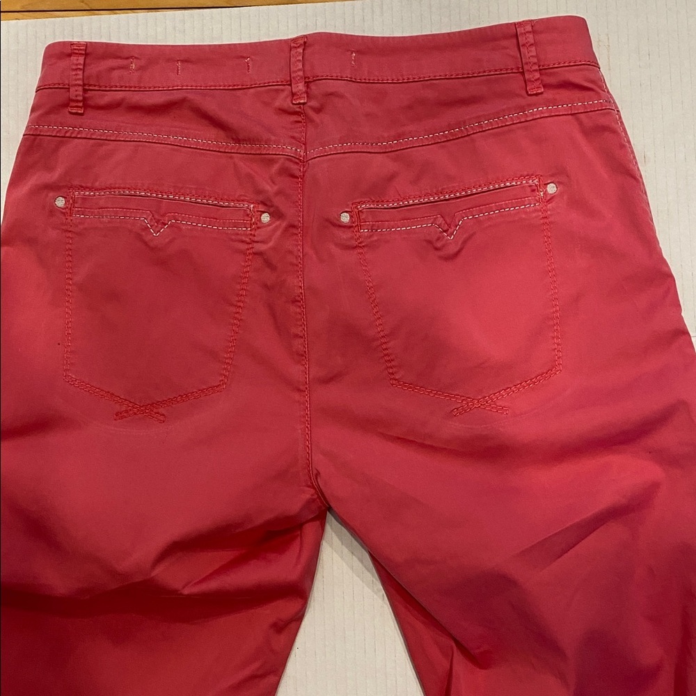 ROSNER from the heart May bright coral pink  cotton mix Chino Pants Size 4 - Picture 12 of 14